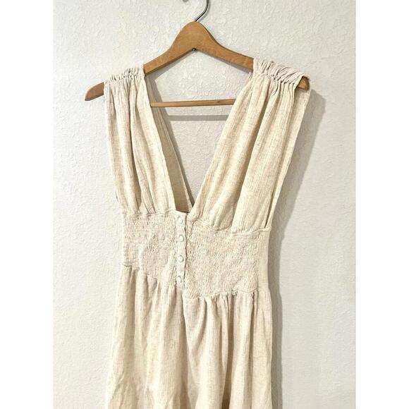 ASOS Design Beige V Neck Flowy Boho Dress Women's Size US8 - Picture 8 of 15